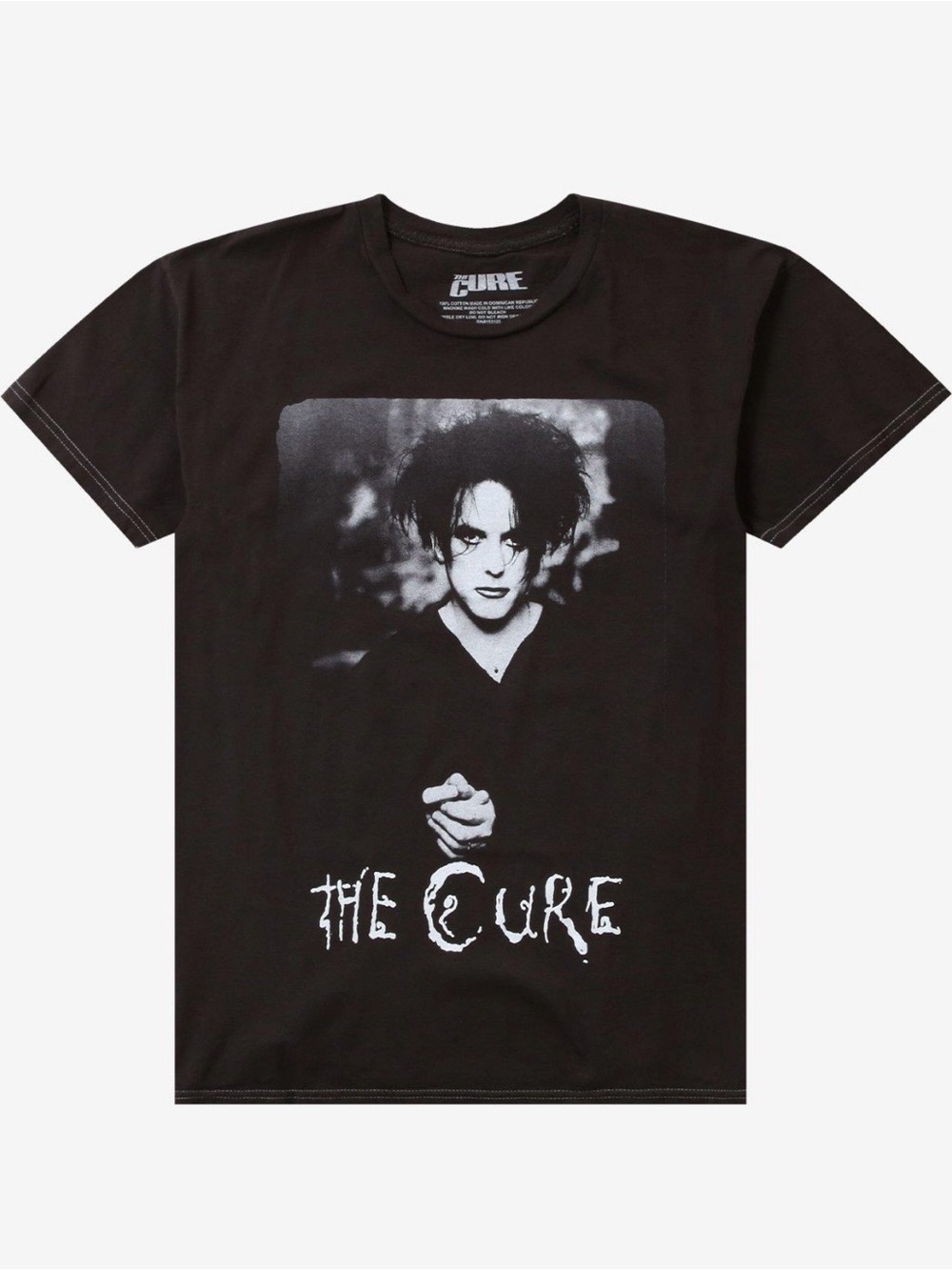 Hot Topic Black & White The Cure Robert Smith Portrait Graphic Tee